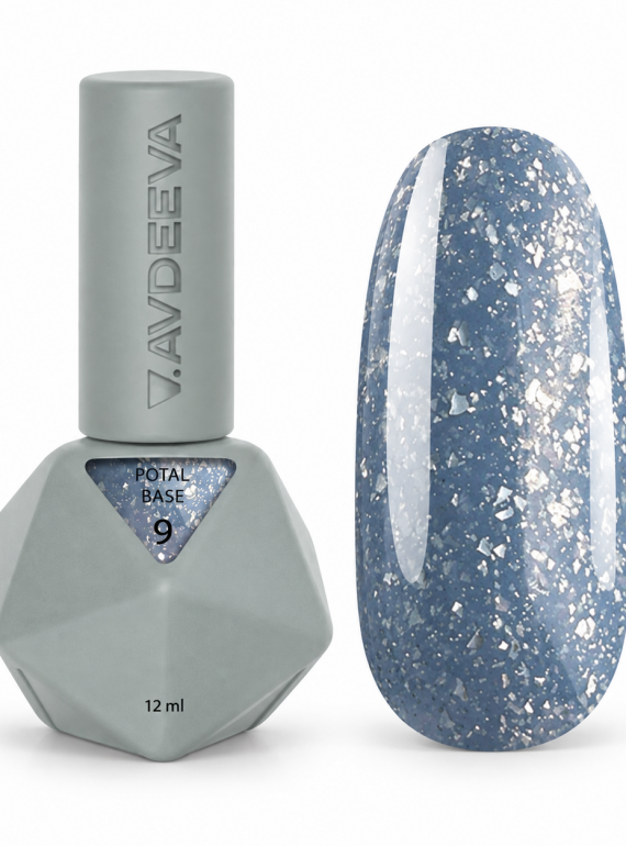 Камуфлююча база Victoria Avdeeva POTAL BASE №9 Deep Blue зі срібною поталлю 12 мл