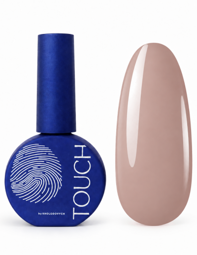 TOUCH Gel Polish №03, рожево-бежевий, 9 мл — флакон і зразок кольору