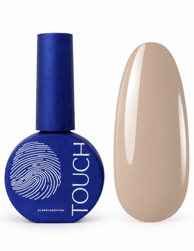 TOUCH Gel Polish №04, світло-бежевий, 9 мл — флакон і зразок кольору